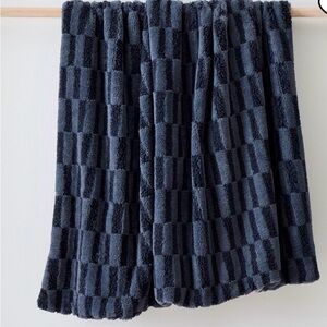 West Elm Textured Black Throw Blanket 50X60
